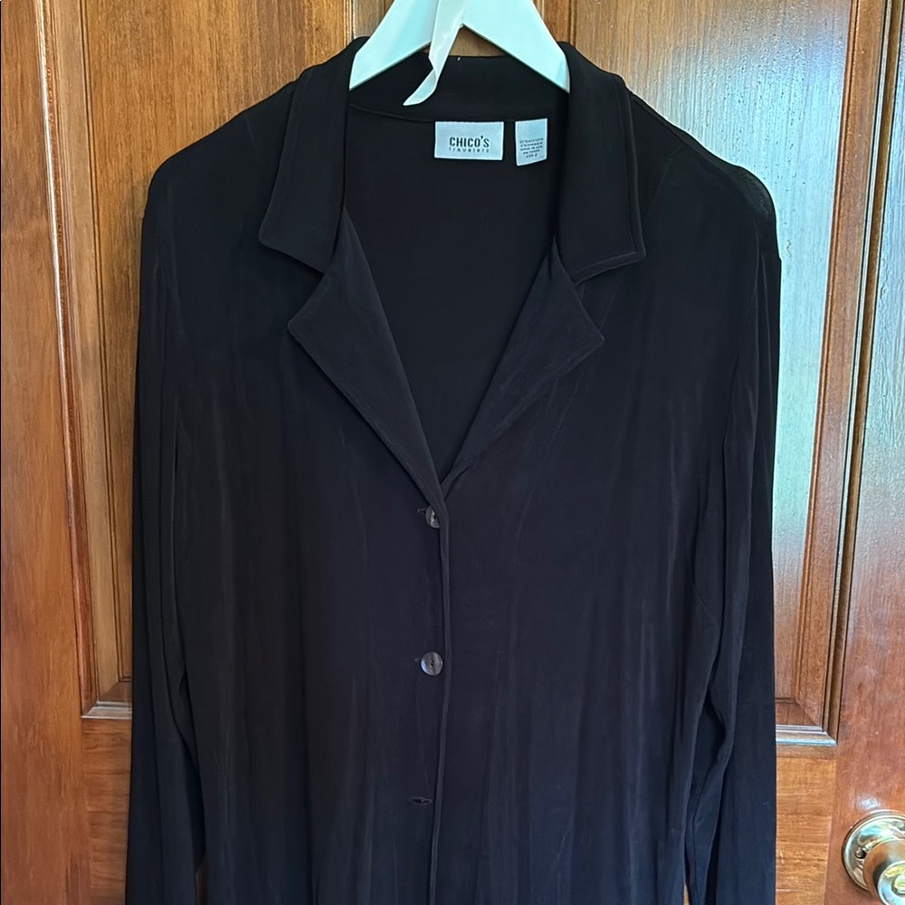 Chico's Classic Black Long Sleeve Shirt
